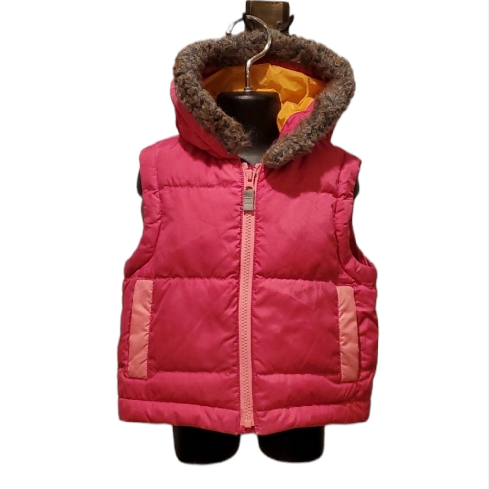Hanna Andersson Pink Hooded Down Vest 80